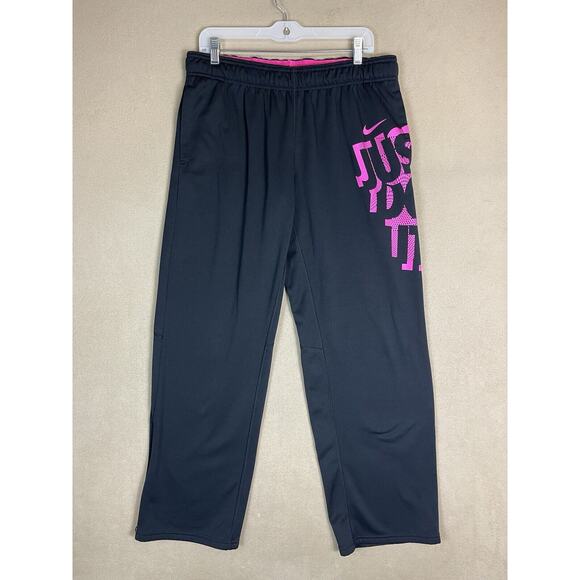Nike Pants Womens XL Black Athletic Relaxed‎ Fit Elastic Waist Sweatpants - Picture 1 of 15